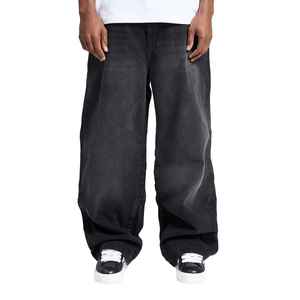 MEESAM LEATHER HOSIERY Jeans de mezclilla unisex 100% algodón de secado rápido, cintura alta, peso pesado, estilo vintage, corte regular, rectos, con relieve - Product Image 1