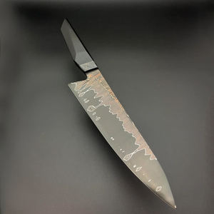 Cuchillo de cocina Santoku de cobre damasco artesanal premium con mango de madera cómodo para una preparación de alimentos eficiente - Product Image 4