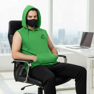 Hoodies sans manches pour hommes OEM, best-sellers, légers, pour la musculation, en coton mélangé, basiques - Product Image 3