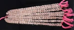 AAA Natural Rose Chalcedony Faceted Cube Shape Briolette 6-7MM Pink Chalcedony Square Box 3D Beads Natural Rose Quartz <b>Gemstone</b> - Product Image 4