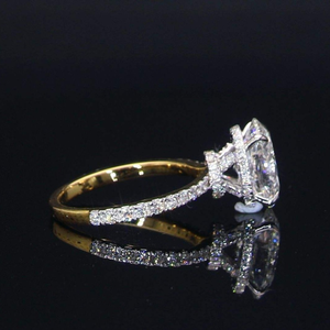 แหวนหมั้นเพชรทรงรี 2 กะรัต เพาะเลี้ยงในห้องปฏิบัติการ ทองคำขาว 14K ประดับเพชรรอบด้าน สำหรับงานแต่งงาน ได้รับการรับรองจาก IGI สำหรับผู้หญิง - Product Image 3