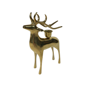 Candelabro de aluminio con acabado antiguo en forma de reno, centro de mesa decorativo, escultura de ciervo para mesas de comedor y de café. - Product Image 4