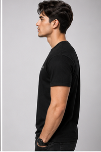 Camiseta de Manga Corta para Hombre, Cuello en V, Corte Regular, Poliéster/Algodón, Color Sólido, Ecológica, Transpirable, Lisa - Product Image 3