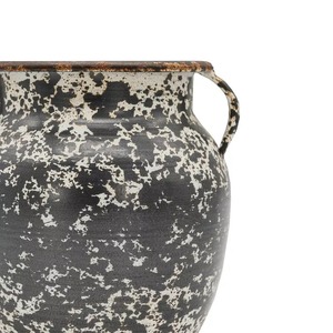 Présenté par JaffsExports, vase de table rustique en fonte avec poignée, 5,5 pouces, finition noire mouchetée - Product Image 4