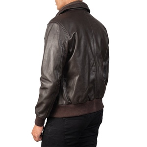 Chaqueta de Cuero para Hombre, Estilo Vintage, Lisa, Monocromática, Impermeable, Transpirable, con Cuello Alto, Personalizable OEM - Product Image 5