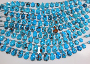Cuentas de Turquesa Egipcia Natural Prince Mines en Forma de Pera, Cuentas de Piedras Preciosas Lisas en Forma de Lágrima para la Fabricación de Collares y Joyería - Product Image 2