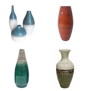 Vietrustic Wholesale Floral Vase Lacquer Spun Bamboo Vase Capiz Inlaid <b>For</b> <b>Table</b> Décor <b>Plant</b> Vase - Product Image 6