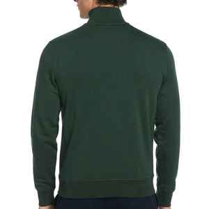 Sweat-shirt en tricot à col montant vert foncé pour homme, coupe classique, couleur unie, décontracté, pour l'automne - Product Image 3