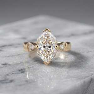 Gorgeous Lab Grown 3.01CT VS1 Hexagon Cut Diamond Modern <b>Ring</b> For Women's 14K Solid Gold Wedding Party Gift For Girlfriends - Product Image 1