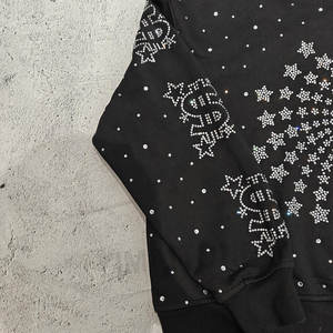 เสื้อฮู้ดดี้โอเวอร์ไซส์แบบย้อมสีเอซิด 100% ผ้าฝ้าย สำหรับผู้ชาย สไตล์วินเทจ สตรีทแวร์ รับผลิตแบรนด์ส่วนตัว พิมพ์ลายดิจิทัล สำหรับฤดูหนาว - Product Image 4