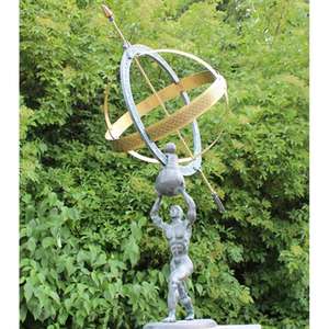 Escultura Vintage de Hombre Fisicoculturista Antiguo con Globo Terráqueo en la Cabeza, Artículos para Jardín - Product Image 2