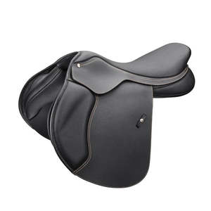 Selle d'obstacle anglaise avec arceau en bois, construction en cuir et quincaillerie nickelée - Product Image 2