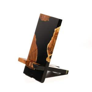 Support de téléphone en bois fait main avec résine époxy, support de téléphone portable en bois naturel, support de bureau pour smartphone, pour la maison et le bureau, Craftera Exports - Product Image 5