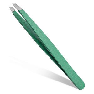 Pince à épiler en acier inoxydable pour sourcils, à pointe inclinée, vente en gros - Product Image 1
