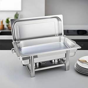 Single <b>Tray</b> Stainless Steel Chafing Dish Buffet Food Warmer for <b>Warming</b> & Holding Equipment - Product Image 1