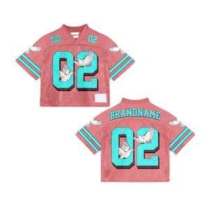 Maillot de football américain à manches courtes pour homme, 100 % polyester, antibactérien, séchage rapide, respirant, pour la couture - Product Image 3