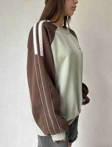 Sweat-shirt à blocs de couleur pour femme, col rond, manches longues, pull décontracté - Product Image 2