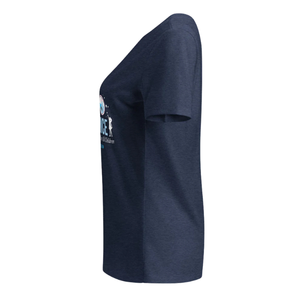 T-shirt pour femme en coton doux bleu marine à motif 'Mom', col rond, manches courtes, décontracté, pour le quotidien, vêtement de mode - Product Image 5