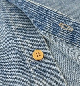 Chemise en denim de coton pour enfants, manches longues, applique de dessin animé, col rabattu décontracté, haut pour garçons et filles - Product Image 5