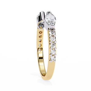 12 14K Solid Gold Brilliant Cut Diamond <b>Ring</b> Side Diamonds IGI Certified Synthetic (Lab Grown) Fancy Dark Yellow Gold Luxury - Product Image 3