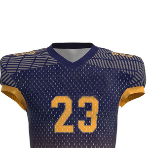 Maillots de football américain personnalisés 2026 par sublimation, respirants, à manches courtes, design cousu pour adultes, en polyester, coupe courte, style rétro - Product Image 6