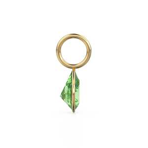 Colgante de Oro Sólido Amarillo de 14k con Peridoto Verde de 7mm, Engaste para Joyería / Piedra de Nacimiento de Agosto / Gema de Olivino con Corte Pera - Product Image 5