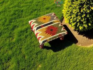 Luxury Stylish Multicolor Wool Jute Handwoven <b>Stool</b> Traditional Design Square Shape Eco-Friendly for Premium Home Decor Living - Product Image 5