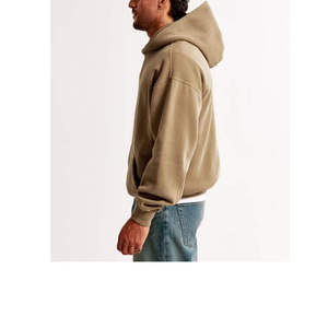 Men's Oversized Hooded Sweatshirt Solid Color Cotton Fleece Casual Regular Sleeve Pocket Design - Product Image 3