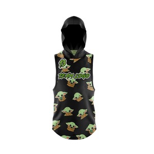 Shorts de compression imprimés Baby Yoda noirs pour hommes, respirants, en spandex et polyester, avec logo d'équipe, 13 designs - Product Image 2