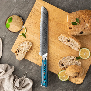 Edge Master Custom Handmade Forged Damascus Steel Serrated <b>Bread</b> Kitchen <b>Knife</b> Ambidextrous Wood Handle Dishwasher Safe - Product Image 6