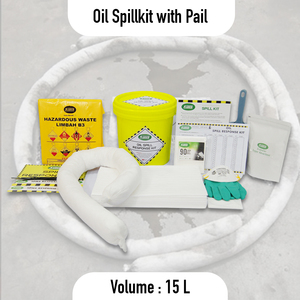 Kit para Derrames de Aceite de 15L con Cubeta – Kit Duradero para la Respuesta a Derrames de Aceite para Uso en Talleres, Marino e Industrial, Suministro a Granel - Product Image 2