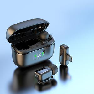 <b>Wireless</b> Lavalier Conference <b>Microphone</b> 2.4G <b>Wireless</b> Noise Cancelling LED RGB Lighting Portable Lightweight Recording Karaoke - Product Image 3
