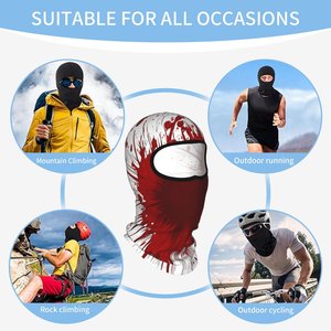 Splendid Apparel Unisex Adult <b>Balaclava</b> Face Mask Red White Splatter Print Digital Printing Outdoor Full Coverage 58-60CM 100% - Product Image 5