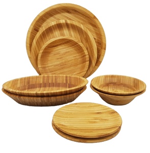 Plato redondo de madera de caucho más vendido, 21 cm, 4 cm, para aperitivo de sushi y pan de desayuno, ensalada de frutas y aperitivos - Product Image 4