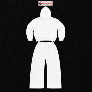 Conjunto Deportivo para Hombre, Sudadera con Capucha Blanca y Logotipo Gráfico en el Pecho, Pantalones Jogger a Juego, Ropa Deportiva Casual - Product Image 6