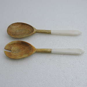 Acacia Wood Resin Salad Server <b>Kitchen</b> <b>Tools</b> High Quality Salad Spoon & Fork Set Cuisine Utensil <b>Gadget</b> Cooking Mixing Stirring - Product Image 5