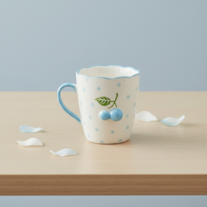 Taza de Porcelana Fina de Primera Calidad 3460987C-0.36, Nueva, con Estampado de Arándanos Claros y Puntos - Product Image 6