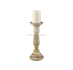 Porte-bougies chauffe-plat en bois de manguier de la meilleure qualité pots de lanterne décoratifs de table personnalisés pour les mariages de Noël pour les bougies de pilier - Product Image 1