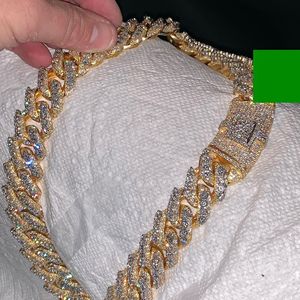 High Quality Customized 20mm Iced Out <b>Cuban</b> <b>Link</b> Moissanite Diamond <b>Chain</b> Sterling <b>Silver</b> Rhodium Plated Hip Hop Style - Product Image 1