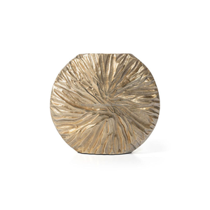 Florero de aluminio fundido con diseño martillado junto con acabado de latón personalizado para decoración de hogar y oficina - Product Image 2
