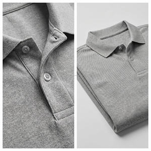 Polo Personalizado para Hombre, Color Gris Jaspeado, Algodón Piqué, Transpirable, Corte Ajustado, Manga Corta, para Golf, Verano - Product Image 6