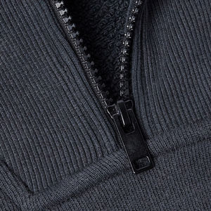 Sudadera con capucha unisex personalizada de algodón lavado estilo vintage, con media cremallera, holgada, retro, deportiva - Product Image 4