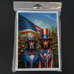 All American Labrador Retriever Whimsical A7 Carte de vœux Pack de 8 cartes vierges avec enveloppes Taille 5x7 - Product Image 3