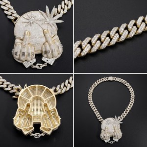 Colgante de Plata 925 Personalizable con Moissanita Redonda, Estilo Hip Hop, Regalo para Amigos, Joyería Fina Personalizable, Colgantes y Dijes - Product Image 2