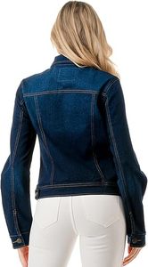 Blouson en jean tissé pour femme, col montant, imprimé uni, style biker, collection été, très populaire - Product Image 2