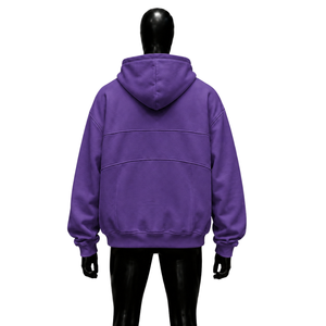 Sudadera con Capucha Extra Grande Color Morado Premium, Corte Cómodo para Uso Diario, Estilo Urbano, Algodón Suave, Color Sólido, Felpa Francesa - Product Image 2