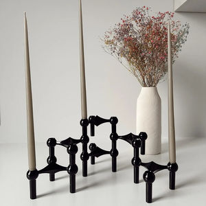 <b>Black</b> Chamberstick Stand Iron Pans Fireplace Taper Centre stick candle <b>holder</b> for home decor <b>Black</b> Finish lighting <b>Holder</b> design - Product Image 2