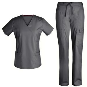 Conjunto de Uniformes Médicos Personalizables y Ecológicos para Enfermeras, Pantalones Deportivos y Blusa de Manga Corta de Forro Polar, Diseñados para Uso Hospitalario - Product Image 4