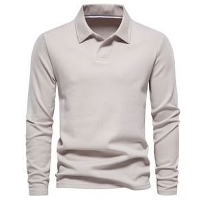 Polo de Manga Larga de Algodón Puro 2026 para Hombre, Primavera y Verano, Polo de Alta Gama, Polo Informal de Algodón Sólido para Hombre 2026 - Product Image 3