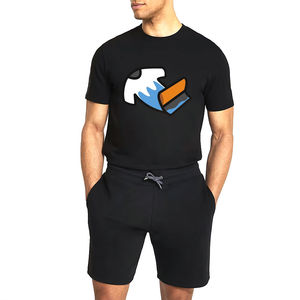 Ensemble T-shirt et short surdimensionné en coton délavé personnalisé pour homme – Survêtement 2 pièces en coton délavé à l'acide - Product Image 5